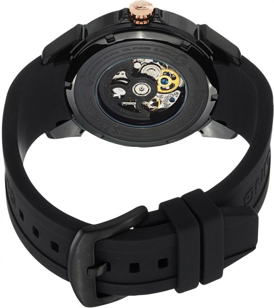 Stuhrling Men`s Black Dial Rubber Band Watch - 539.33561