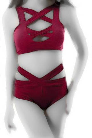 Togz Maroon Bikini Set For Women