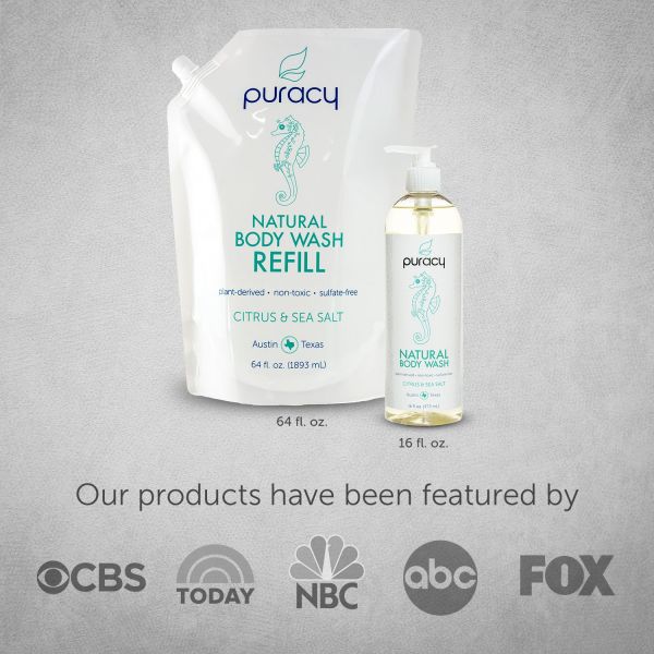 Puracy Natural Body Wash, Citrus and Sea Salt, 16 Fluid Ounce