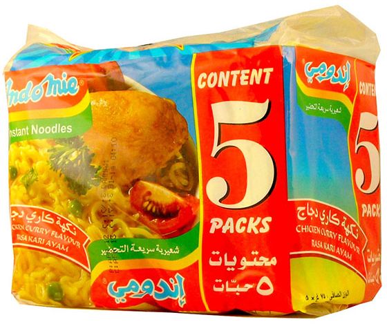 INDOMIE INDOMIE CHICKEN CURRY, 5 x 75GM