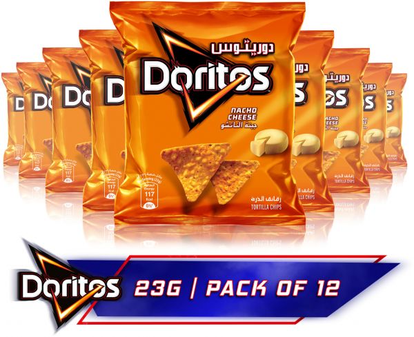 Doritos Nacho Cheese Tortilla Chips, 23g x 12