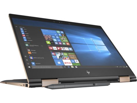 HP Spectre x360 13-ae001ne 2-in-1 Laptop - Intel Core i7-8550U, 13.3-Inch FHD IPS Touch, 1TB SSD, 16GB, Eng-Arb-KB, Windows 10, Black/Gold