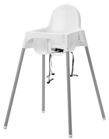 Baby High Chair with Safety Belt, White