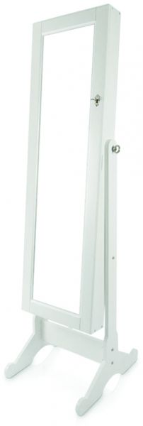 Class Mirrored Jewelry Cabinet , White, CL13355WT