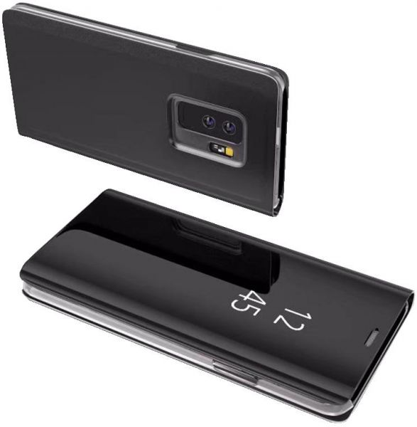 Samsung Galaxy S9 Plus Clear View Original Mirror case Flip Cover Stand - Black