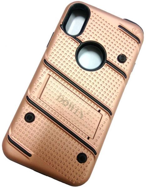 Dowin ROSE GOLD protective cellphone cover with kickstand for IPHONE X 5.8