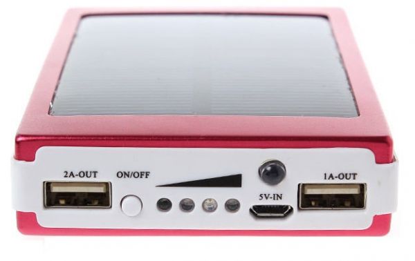 Solar Power Bank 300000mAh Portable External Battery Charger For Mobile Phone Red