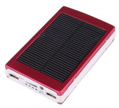 Solar Power Bank 300000mAh Portable External Battery Charger For Mobile Phone Red
