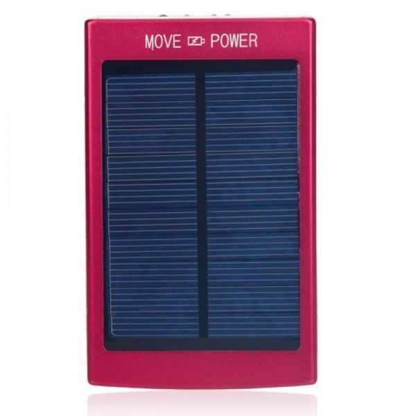 Solar Power Bank 300000mAh Portable External Battery Charger For Mobile Phone Red