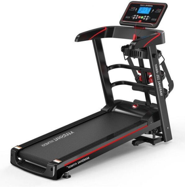 Marshal Fitness Home Use Deluxe Motorized Treadmill Exercise Machine Gym Equipment Treadmill with Massager and Dumbbell-Foldable-Mf-131-4