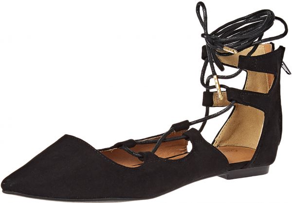 Qupid Flat Shoes for Women - Black
